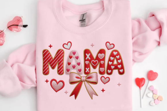 Faux Embroidery Valentine PNG for Craft Fairs