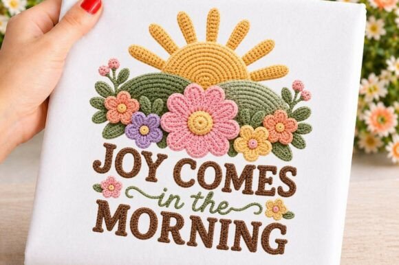 Joy Comes Morning Floral Embroidery PNG Review