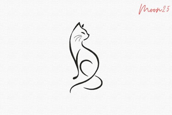 Minimal Line Cat Embroidery Review