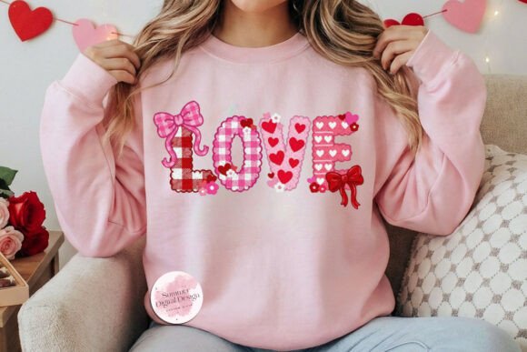 Preppy Gingham Faux Embroidery Love PNG Review