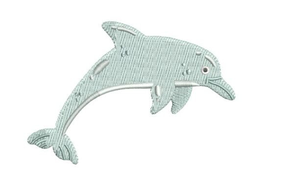 Sage Dolphin Embroidery for Seasonal Collections